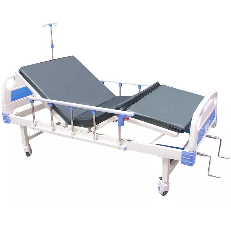 Cama Hospital Manual 2 Posiciones Barandales Aajustables 260Kg Incluye Colchon Soporte Suero Hospitalaria