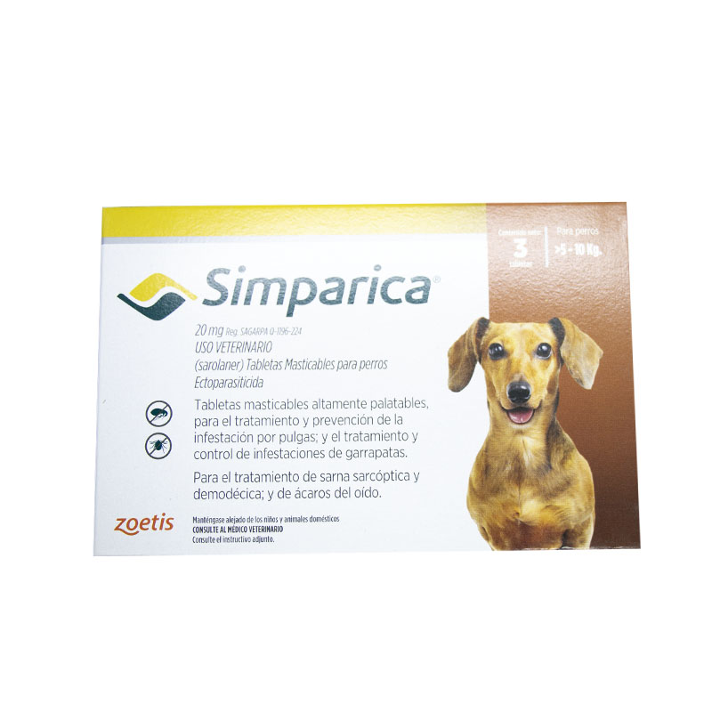 Simparica 20 mg 5 - 10 kg 3 Tabletas