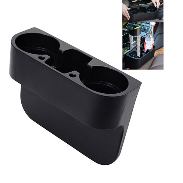 Organizador Para Auto Bebidas Y Celular Negro Portavasos 