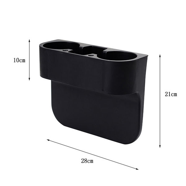 Organizador Para Auto Bebidas Y Celular Negro Portavasos 