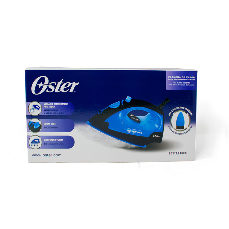 Plancha de Vapor con Antiadherente Negra/Aqua Oster Gcstbs4801l