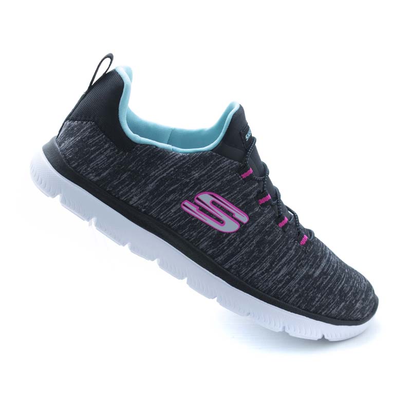 TENIS SKECHERS 12983 NEGRO/AZUL DAMA