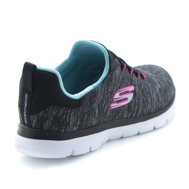 TENIS SKECHERS 12983 NEGRO/AZUL DAMA