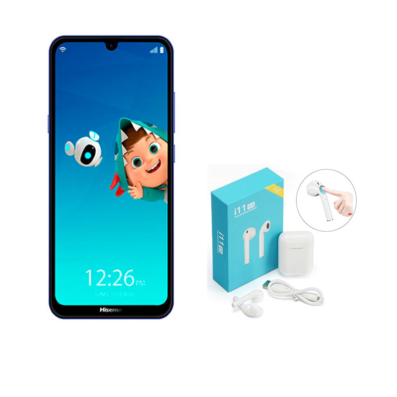 Celular HISENSE HLTE221.20 F16 Color Morado Telcel y DE REGALO Audífonos Bluetooth I11 5.0