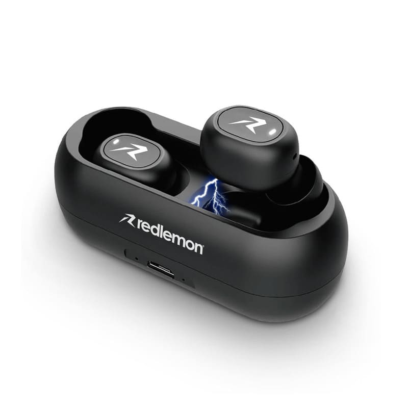 Redlemon Audífonos Bluetooth True Wireless Stereo (Tws) High Definition Inalámbricos Impermeables Grado Ipx4, Con Manos Libres, Base Para 2 Cargas Extras Y Batería De Larga Duración