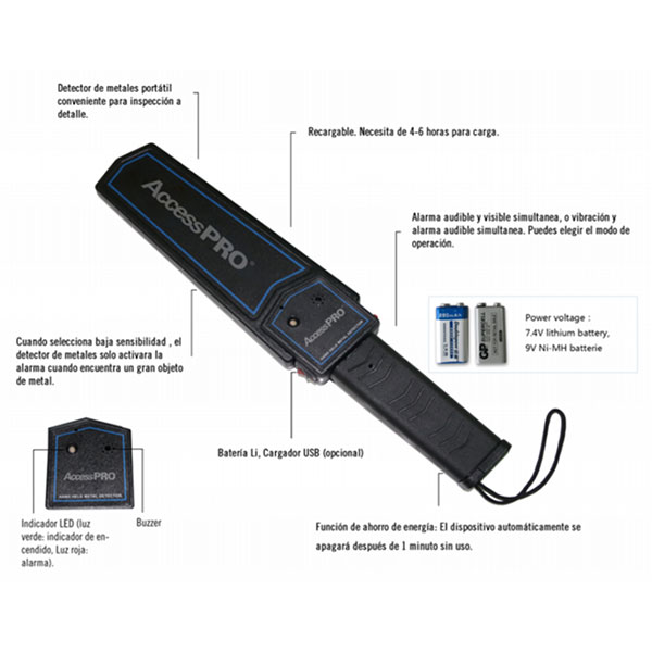 DETECTOR DE METALES PORTATIL