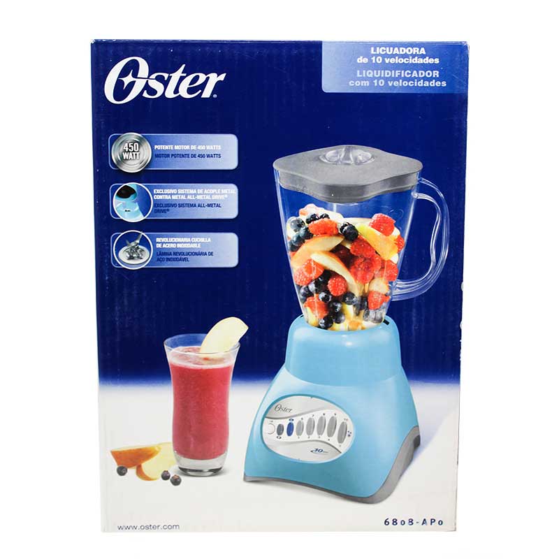 Licuadora 10 Velocidades Vaso de Plástico Core Azul Oster 6808-AP0-013