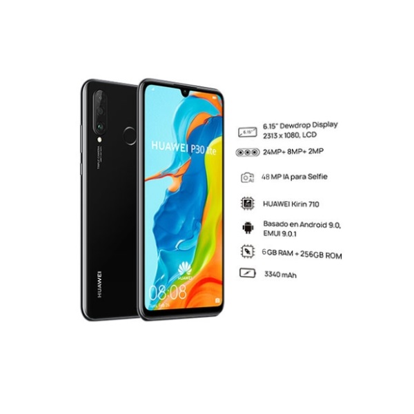 Celular Huawei P30 Lite 256GB 6GB RAM 48mp Desbloqueado NEGRO