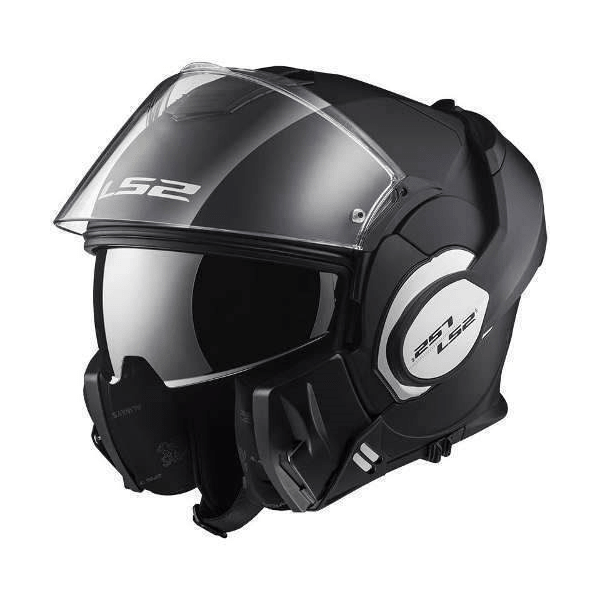 CASCO LS2 VALIANT NEGRO MATE ABATIBLE DOBLE CERTIFICACIÓN CERRADO/JET 