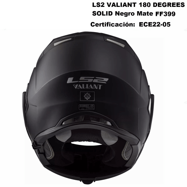 CASCO LS2 VALIANT NEGRO MATE ABATIBLE DOBLE CERTIFICACIÓN CERRADO/JET 