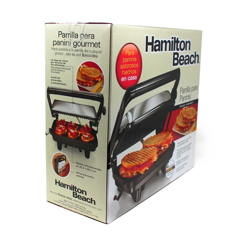 Paninera Parrilla Panini Press Plata Hamilton Beach 25460z