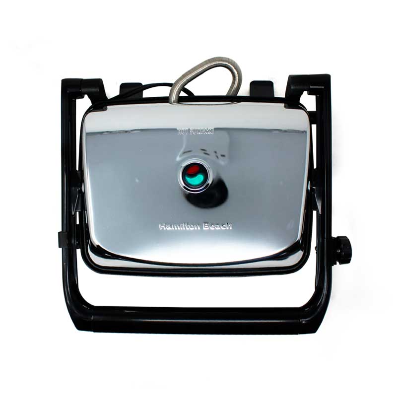 Paninera Parrilla Panini Press Plata Hamilton Beach 25460z.