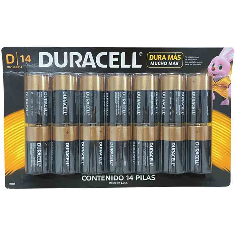 Pila Duracell Tipo D - 14 Pilas En El Paquete Nuevo