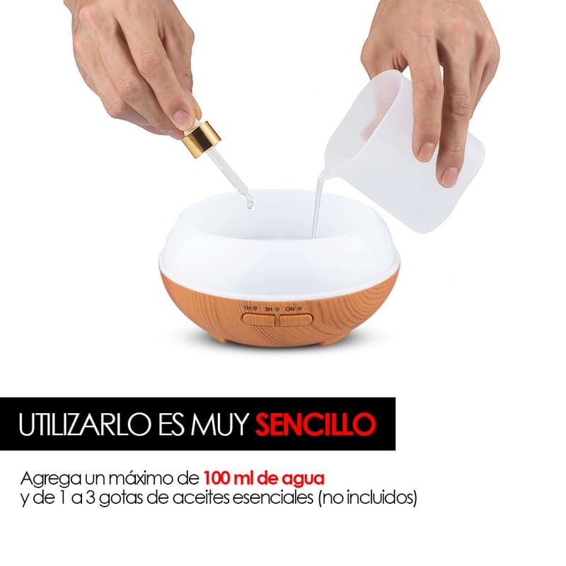 Difusor Aceites Humidificador Aromaterapia 100 Ml Redlemon