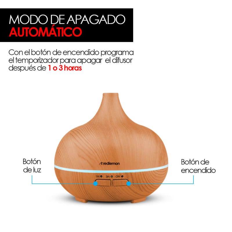 Difusor Aceites Humidificador Aromaterapia 100 Ml Redlemon