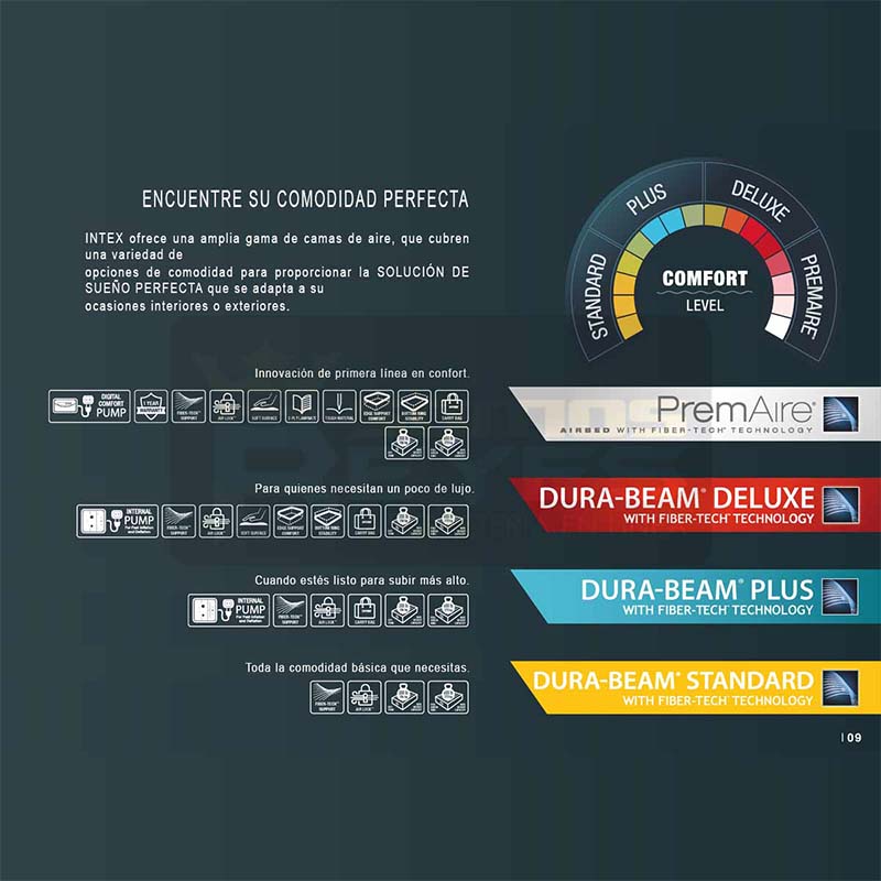 Colchon Inflable Campismo Doble Altura Queen + Bomba Intex 