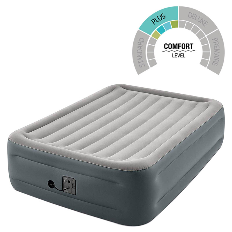 Colchon Inflable Campismo Doble Altura Queen + Bomba Intex 