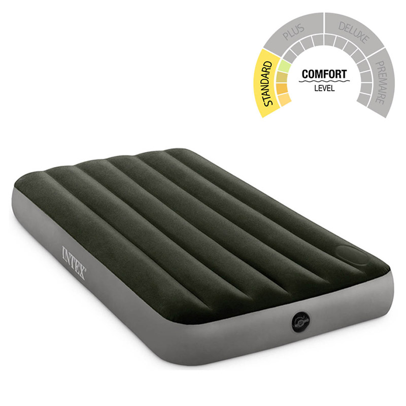 Colchon Inflable Campismo Verd Twin Standard Bomba Pie Intex 