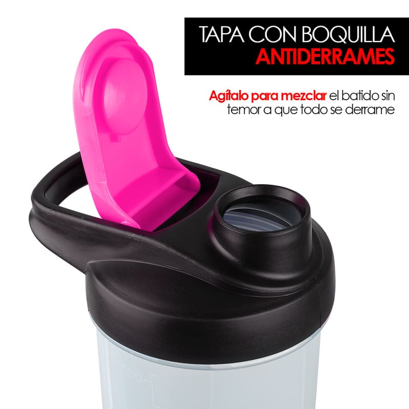 Redlemon Botella Mezcladora tipo Shaker para Proteína (700 ml / 24 Oz), con Tapa Hermética Antiderrames, Diseño Portátil, Innovador y Deportivo, Ideal para el Gimnasio