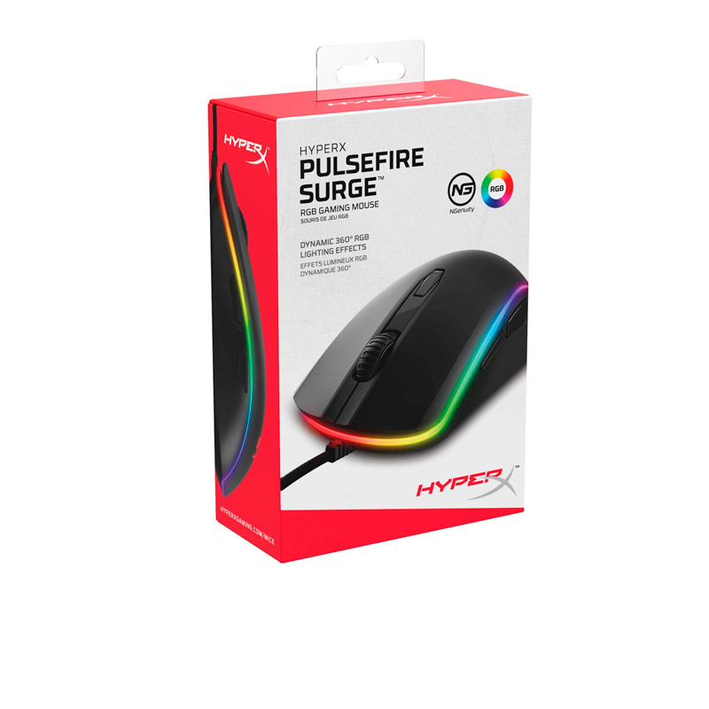 MOUSE HYPERX PULSEFIRE SURGE RGB 360 16000 DPI NGENUITY HX-MC002B
