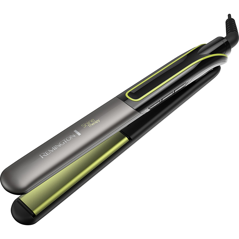 Plancha Alisadora Remington Aceite De Aguacate Y Macadamia Shine Therapy Negro S12A Modelo 2020