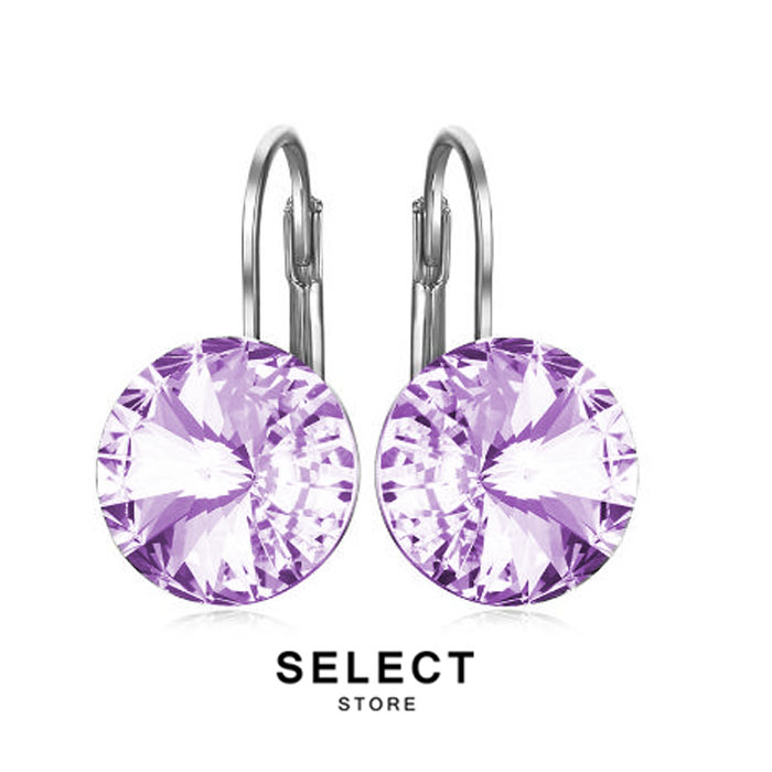 Aretes Colgantes SWAROVSKI CRYSTALS RIVOLI morado