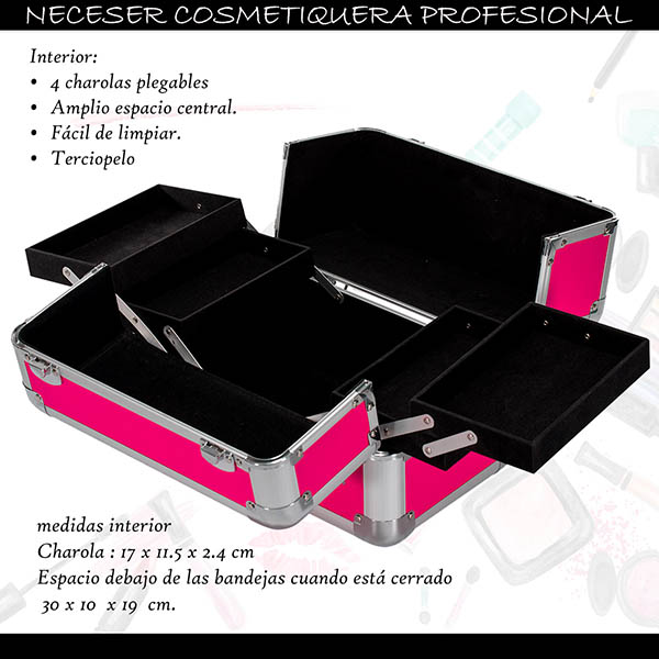 My Neceser Cosmetiquera Organizador Estuche Tz093 Maquillaje Viaje Bolsa Profesional Aluminio Belleza Niña Manicure Box