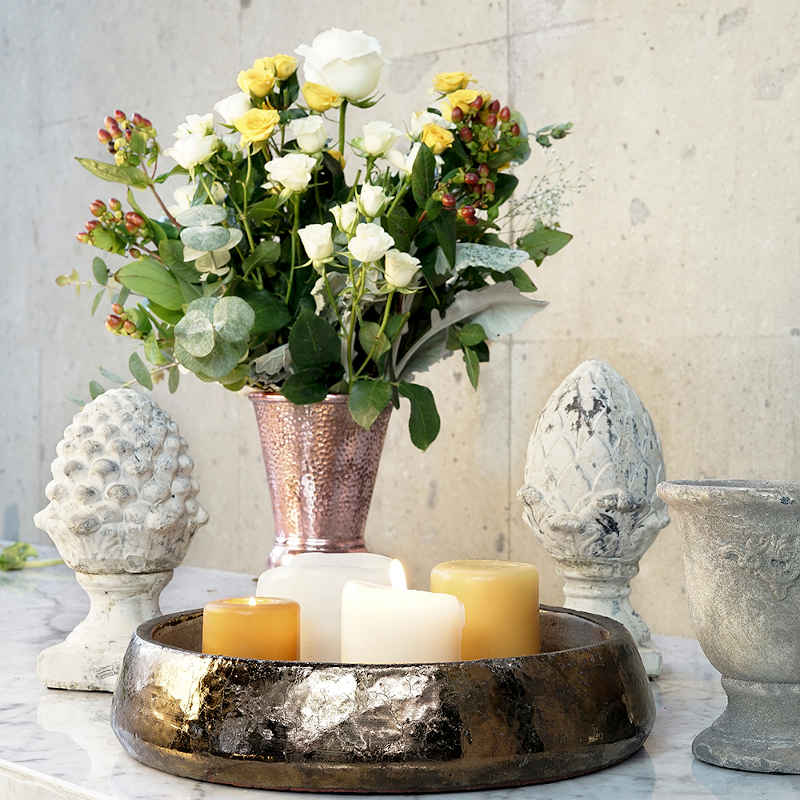 Jarrón Decorativo Copa Pátina Love and Lemons