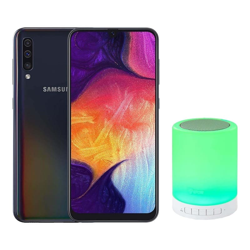 Celular Samsung Galaxy A50 64GB/4GB Single sim - Negro + Bocina Bluetooth y Luz