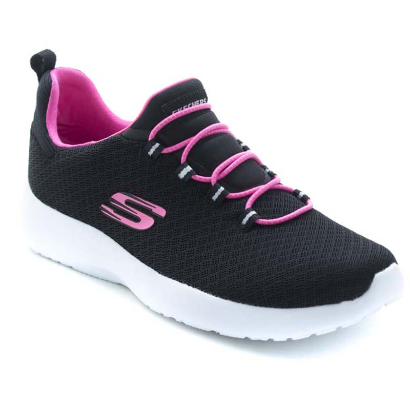 Tenis Skechers 12119 Negro/fiusha Dama