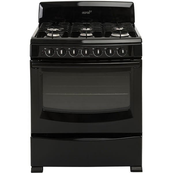 Estufa Acros 30 Pulgadas con 6 quemadores Negra 