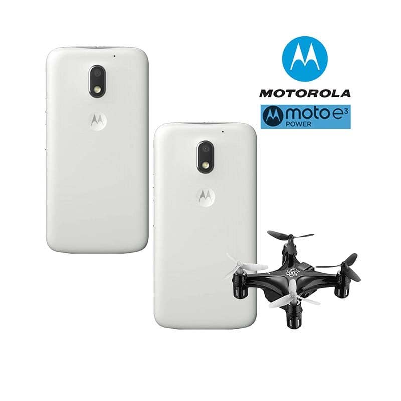Oferta!! 2x1 Celular Motorola Moto E3 Power 16GB 2Gb Dual Sim +Drone -Blanco
