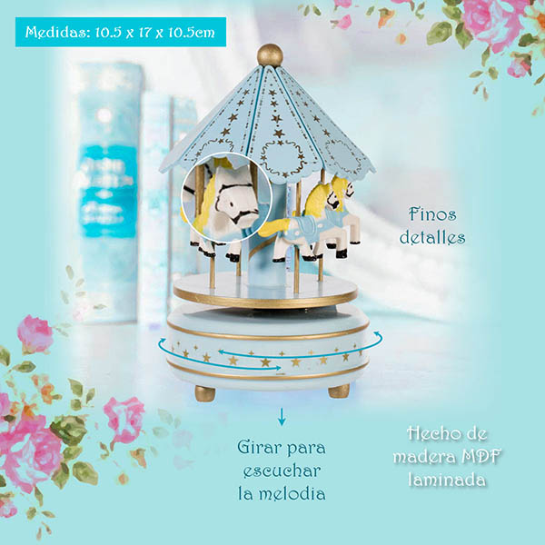 Caja Musical Cuerda Carrusel 2203-2 Vintage Decorativo 