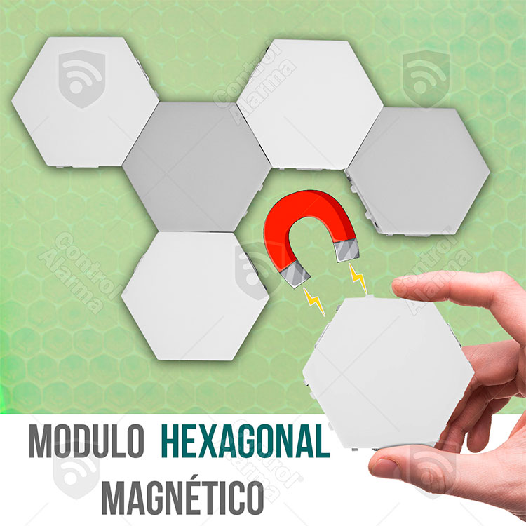 Hexagonal Lampara Sensible Al Tacto Touch Iluminacion Led 10 Modulos De Luz Pared Personalizado 