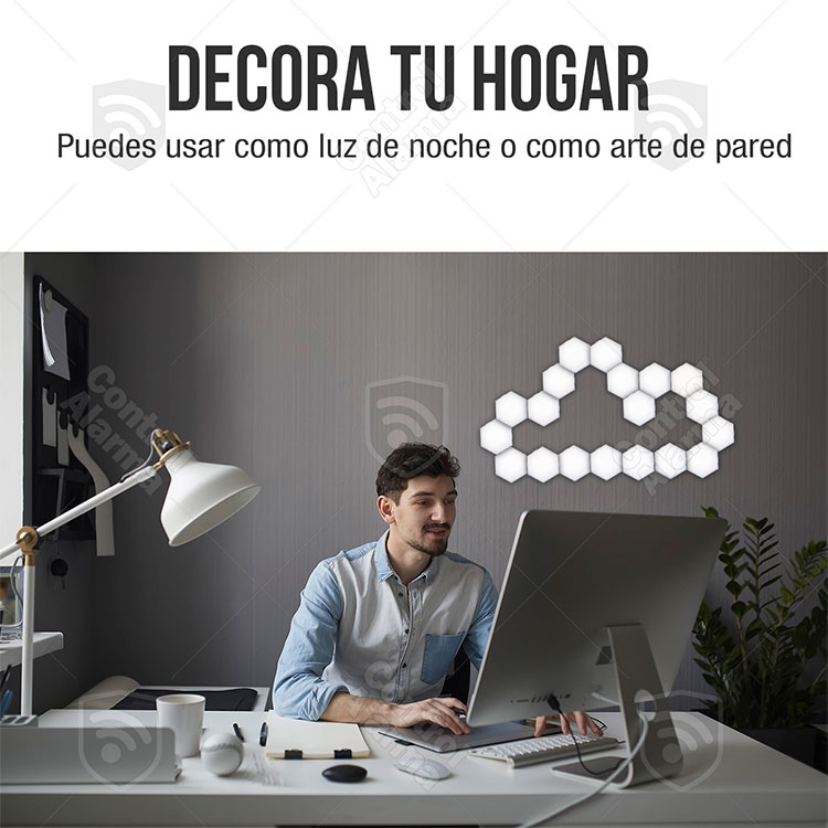 Hexagonal Lampara Sensible Al Tacto Touch Iluminacion Led 15 Modulos De Luz Pared Personalizado 