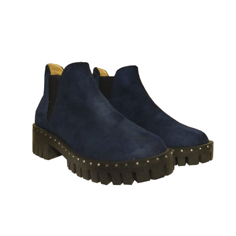 Botín Zapatos Dama Mujer Con Suela Antiderrapante Azul