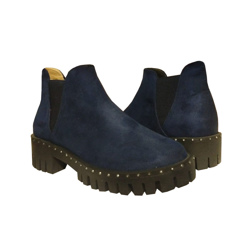 Botín Zapatos Dama Mujer Con Suela Antiderrapante Azul