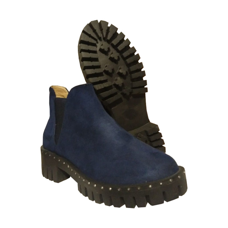 Botín Zapatos Dama Mujer Con Suela Antiderrapante Azul