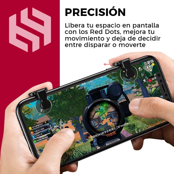 Gatillos para Celular L1 R1 Baseus Red Dot Negro