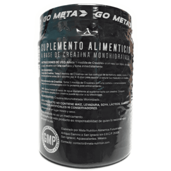 Creatina Monohidratada, 500g, Meta Nutrition, sin sabor