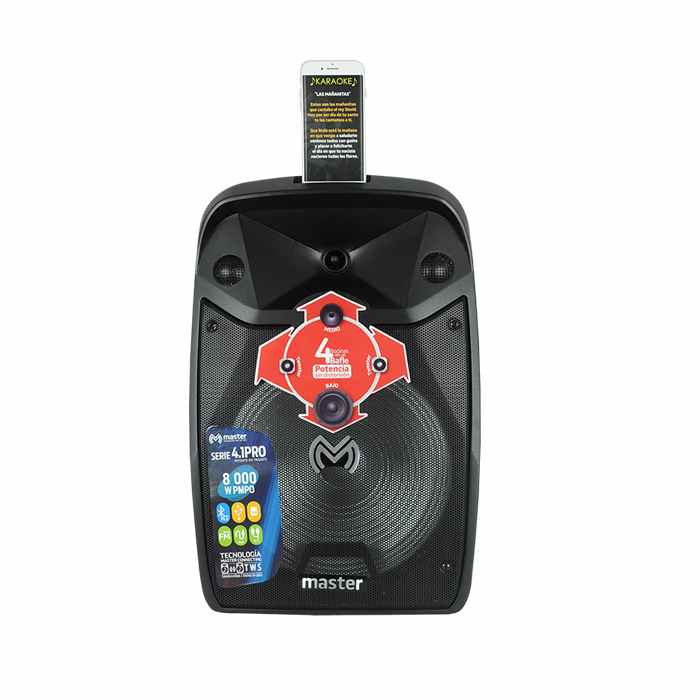BAFLE AMPLIFICADO PORTÁTIL 12 PULGADAS MASTER MA-12.1K
