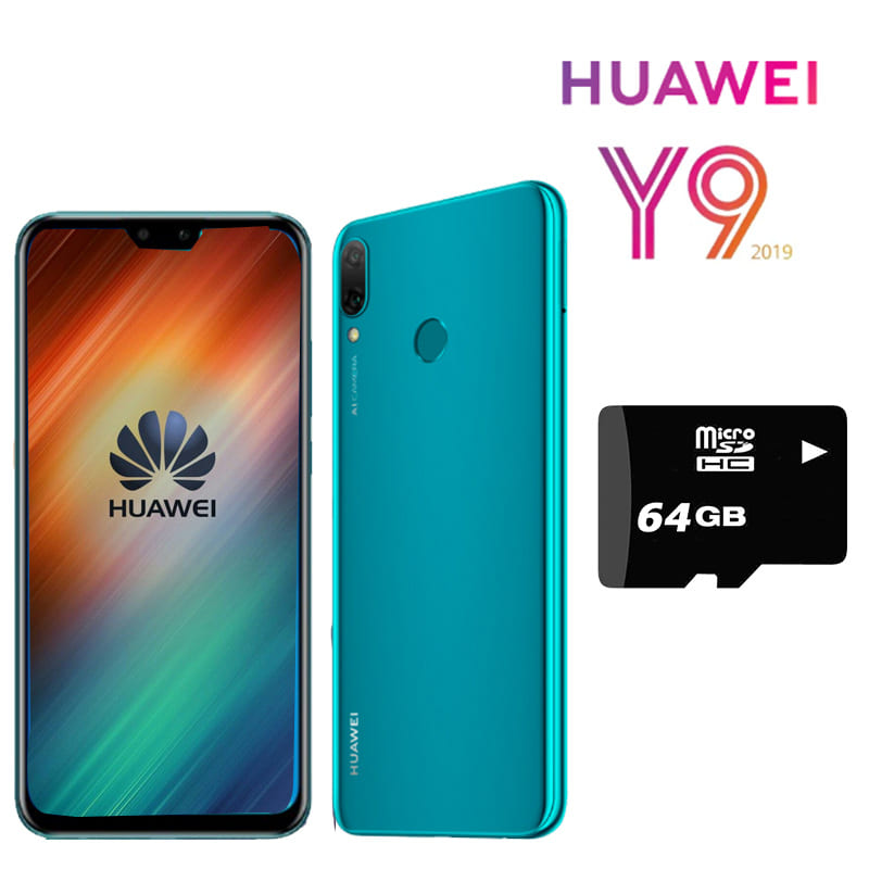 Celular HUAWEI Y9 2019 6.5" 4GB/64GB Dual Sim Azul + Micro SD 64gb