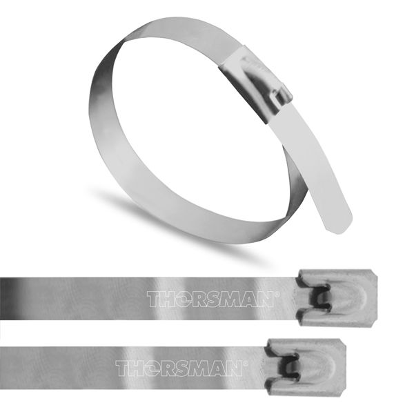 CINTURON DE ACERO INOXIDABLE DE 20 CM X 7.9 MM BOLSA CON 100 PZAS MARCA THORSMAN 4100-10005.
