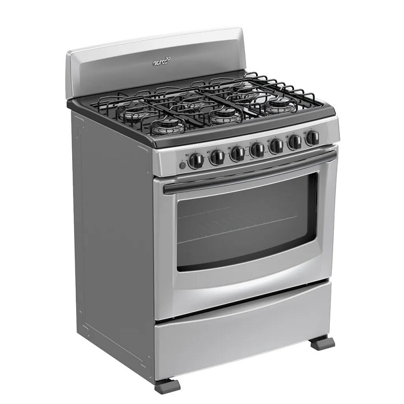 Estufa Acros AF5001D Encendido Electrónico 30 Pulgadas 6 Quemadores Silver