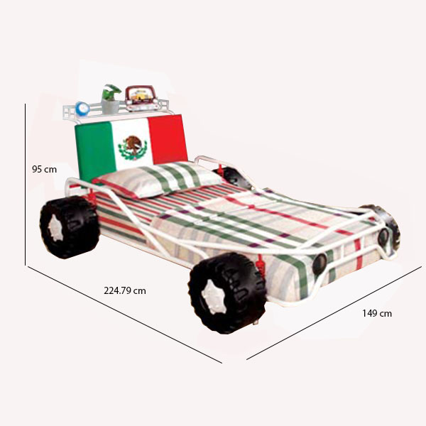 Cama con diseño de auto de carreras para niños - CM7765MX