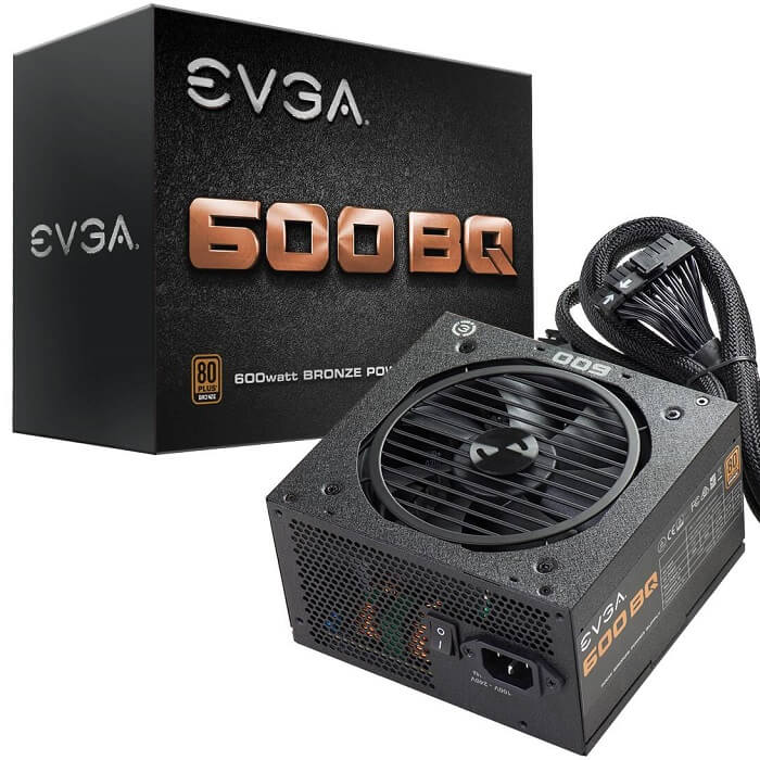 Fuente De Poder EVGA 600 BQ 600W 80 PLUS BRONZE Modular 110-BQ-0600-K1