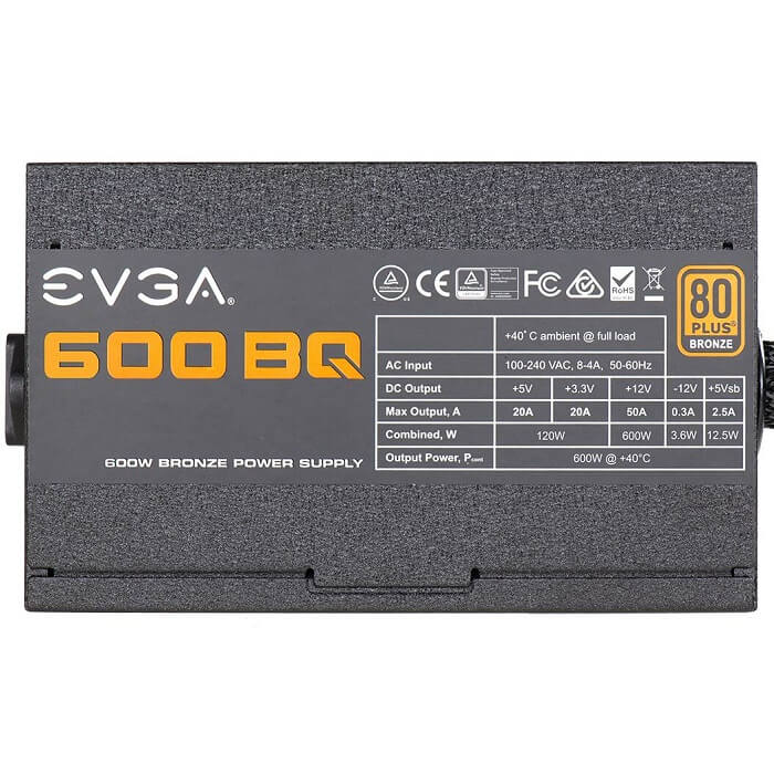 Fuente De Poder EVGA 600 BQ 600W 80 PLUS BRONZE Modular 110-BQ-0600-K1