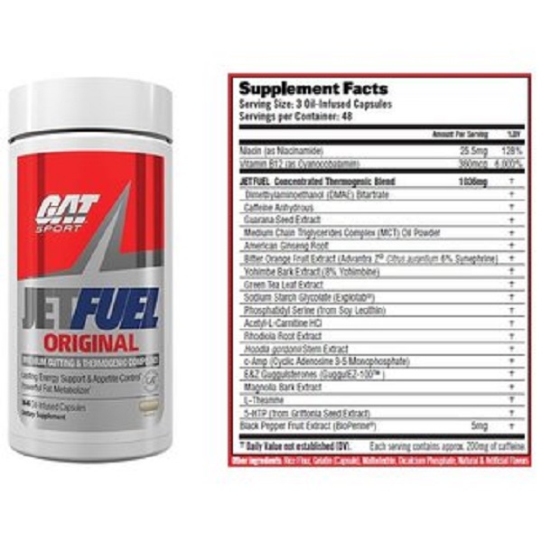 Quemador De Grasa Jet Fuel De Gat 144 Caps