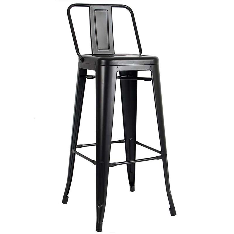 Banco Tolix Alto Kit 2 Sillas Altas Metal Industrial Bar Plata