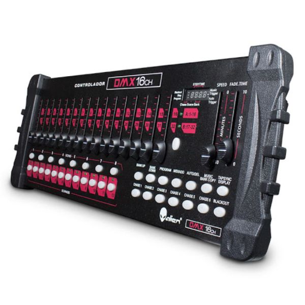 Controlador de Luces ALIEN PRO DMX16CH 30 Bancos de 8 Escenas 